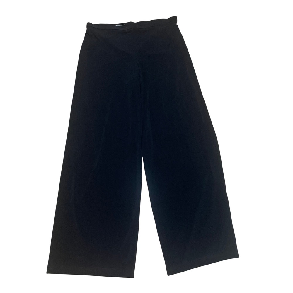 Charles Chang-Lima Women's 12 Black Wide Leg Drop Waist Lightweight Trouser Pant